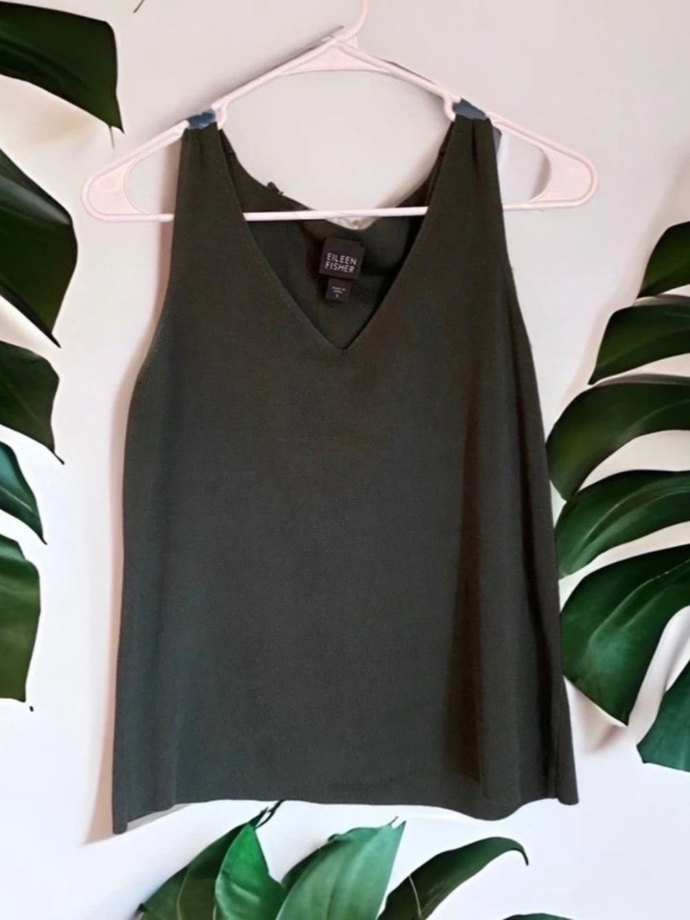 Eileen Fisher Silk Cotton Rib V-Neck Tank Top V-Neck Tank Top